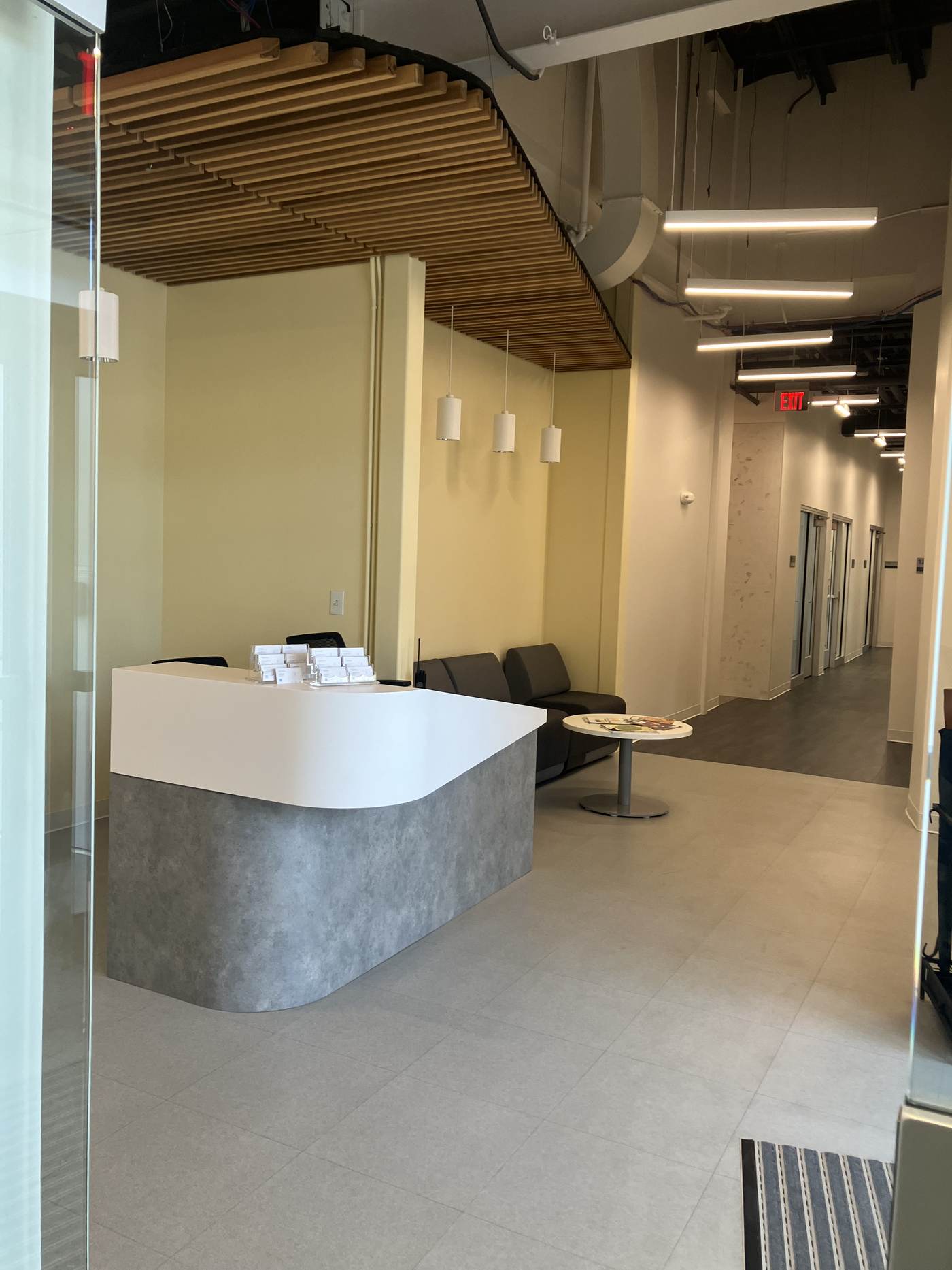 Reception area, finished interior